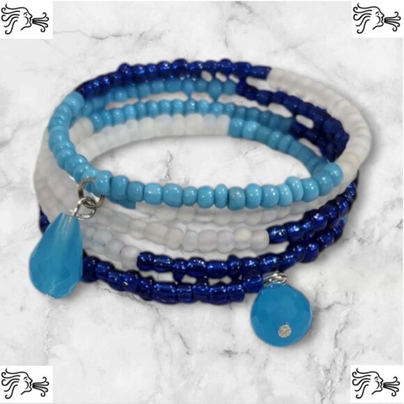 Upcycled Coffee Mug Candle Holder, Jewelry Tray, Sponge Soap Dish, Bracelet Blue - Picture 5 of 5